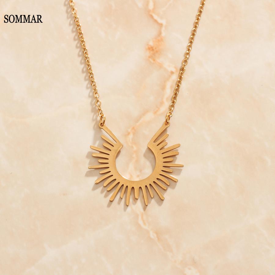 Women'S Accessories Online Shopping - SOMMAR-collares y colgantes chapados en oro