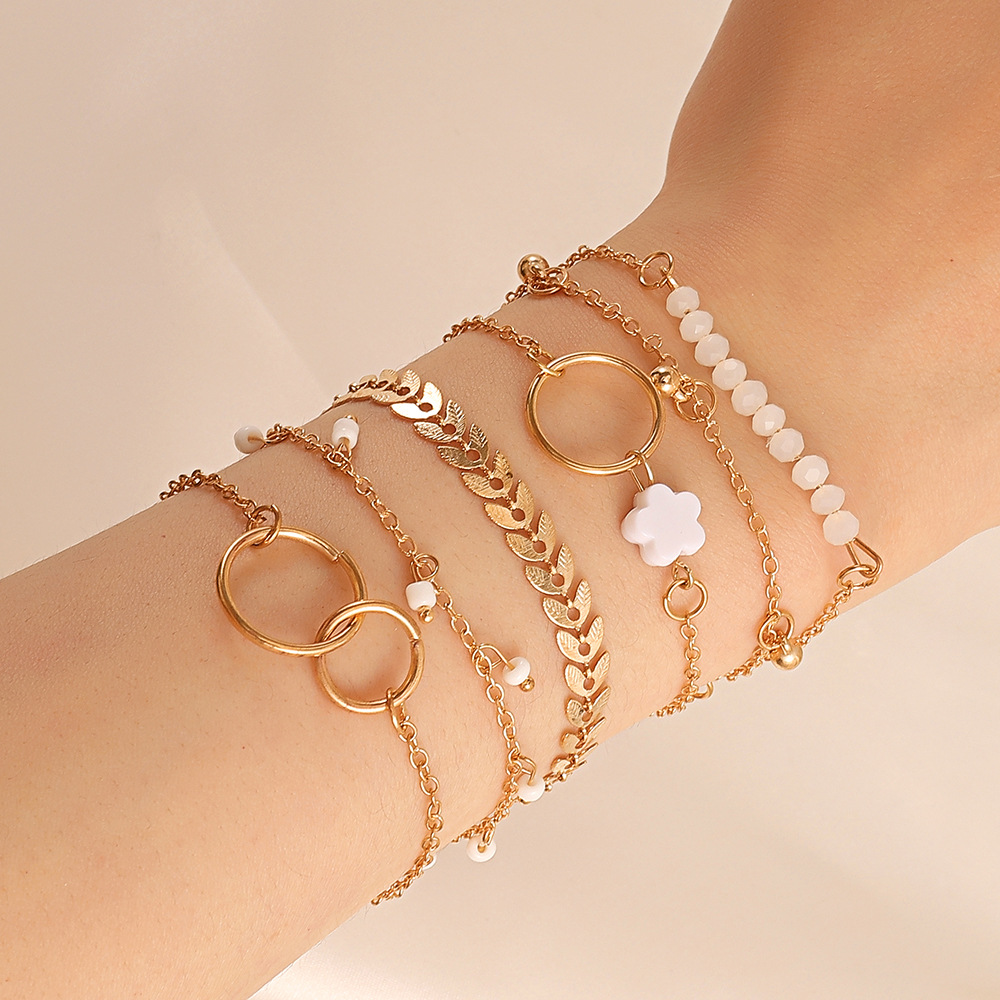 Resin Bangle Bracelet - Conjunto de 6 pulseras geométricas para