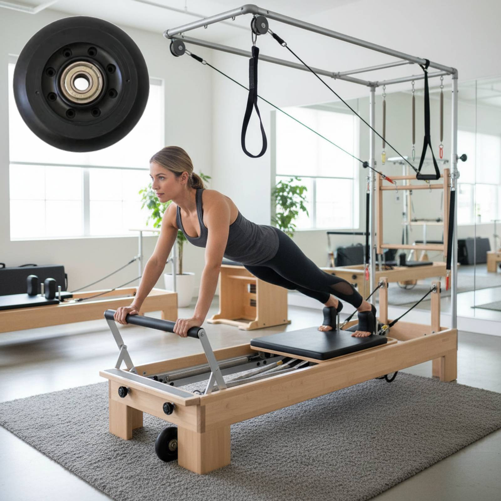 Rueda de Pilates Reformer Negr - Women'S Exercise Accessories reseña y precio