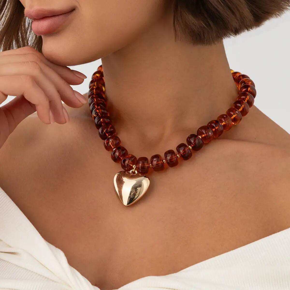 Collar con Colgante de Corazón - Resin Bangle Bracelet reseña y precio