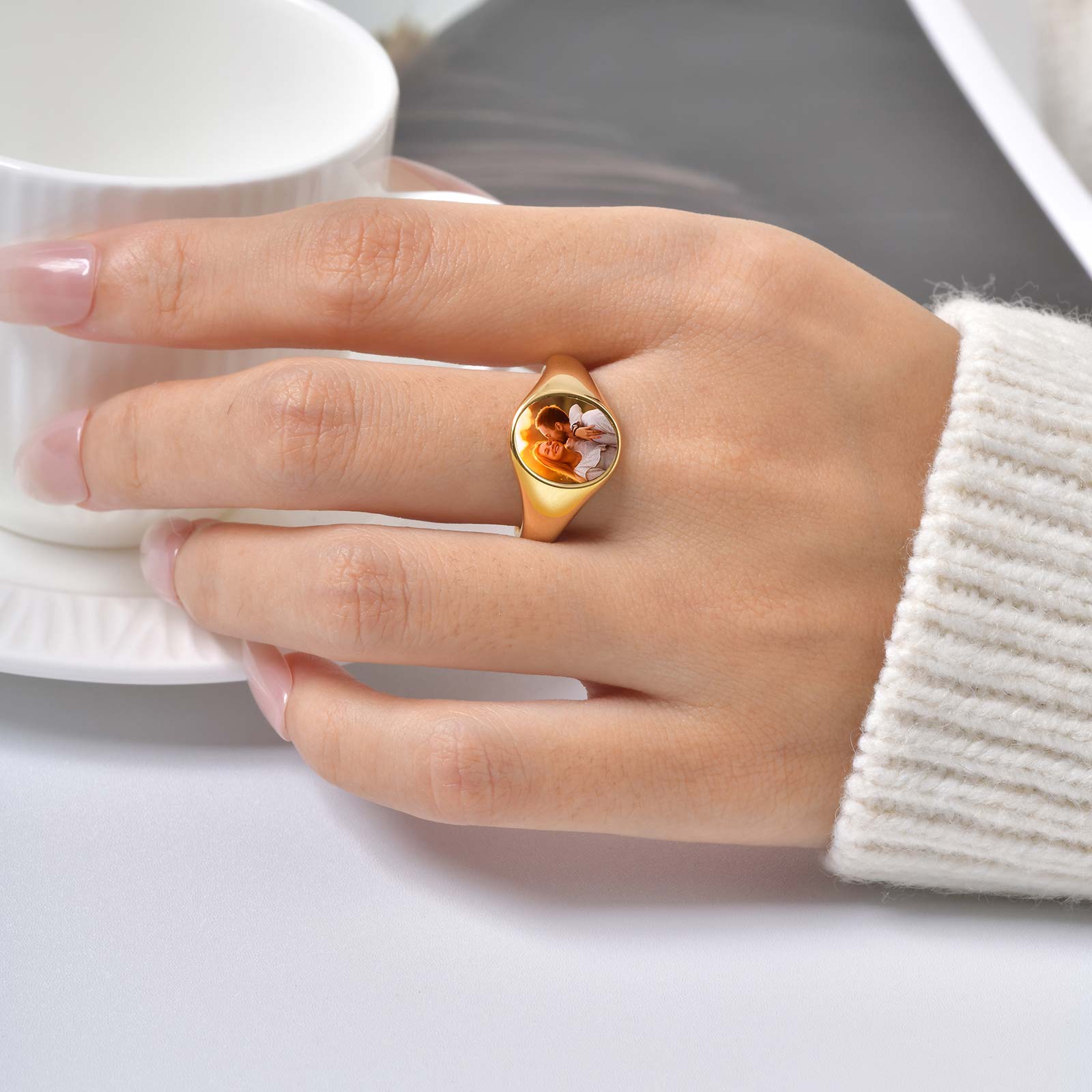 Anillo de foto personalizado p - Women Accessories Logo reseña y precio