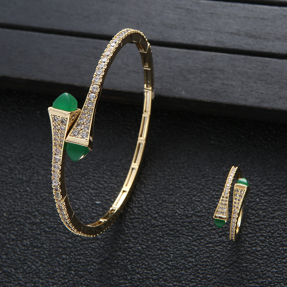 Conjunto de pulsera y anillo d - Resin Bangle Bracelet reseña y precio